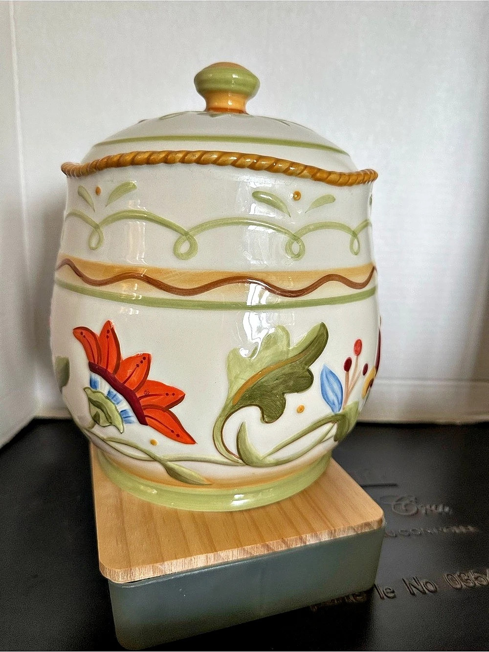 Fitz and Floyd Garden Medley Floral Ceramic Canister